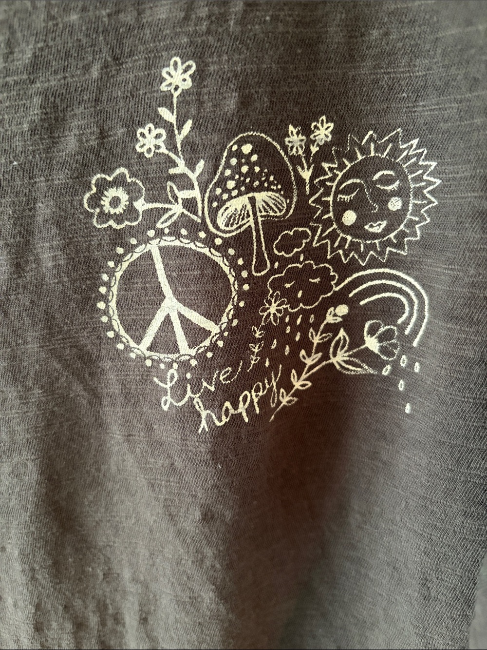 Natural Life It’s the Little Things Doodle Olive Graphic Long-Sleeve Top Large - Picture 3 of 8